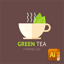 Как нарисовать плоский логотип с чашкой чая в Иллюстраторе