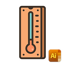 Как нарисовать иконку термометра в Иллюстраторе