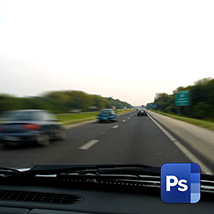 Как сделать эффект движения автомобиля на большой скорости в Фотошопе