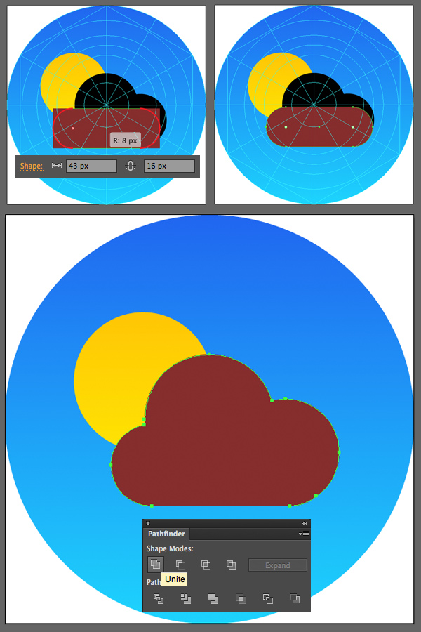 Создание иконок приложений «Карты», «Погода», «Камера»