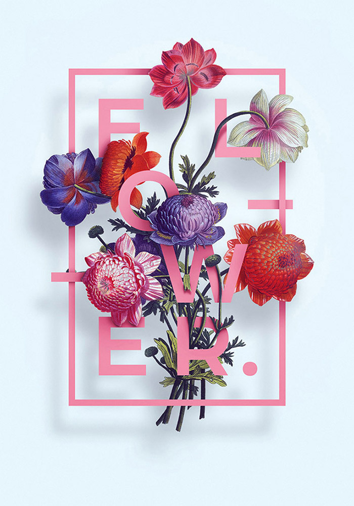 Подборка цветочной типографики